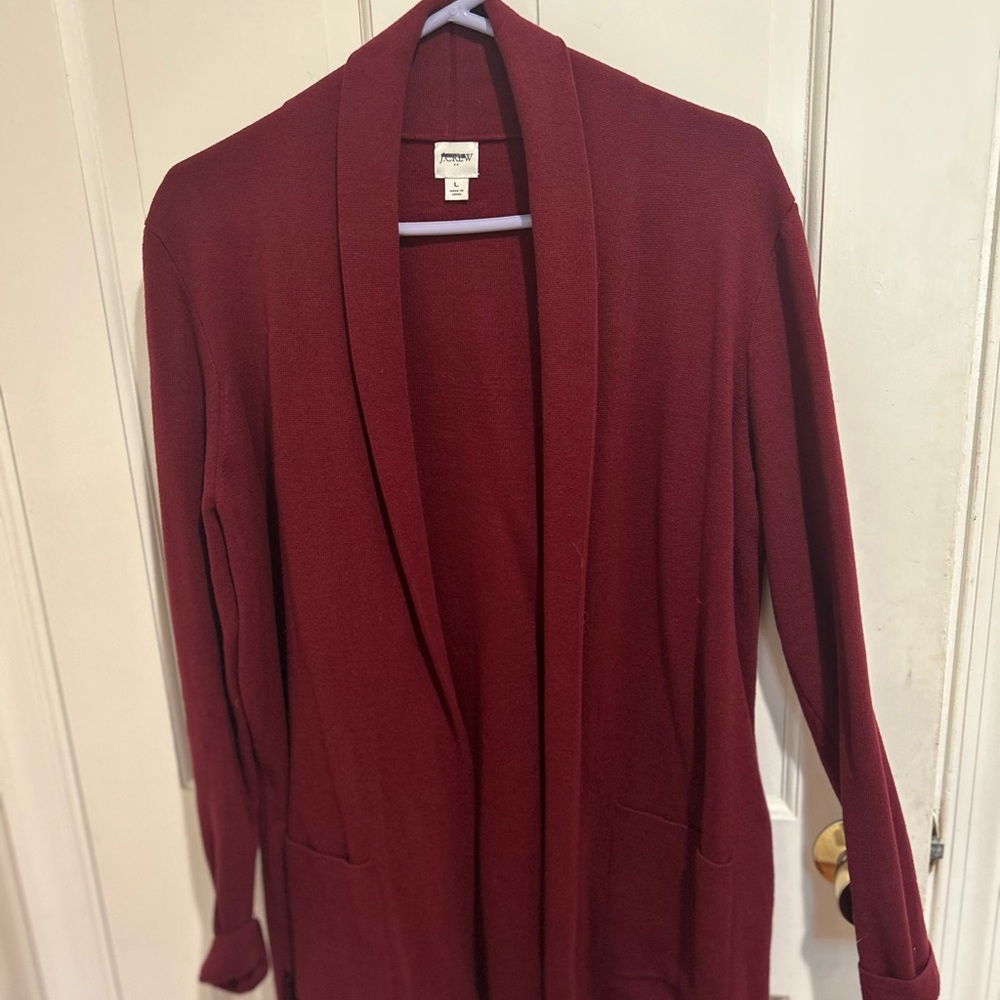 J. Crew Deep Red Knit Sweater Blazer